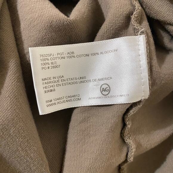 AG Adriano Goldschmied Brown Short Sleeve V-Neck Casual T-Shirt Men’s Size Large - Picture 6 of 7